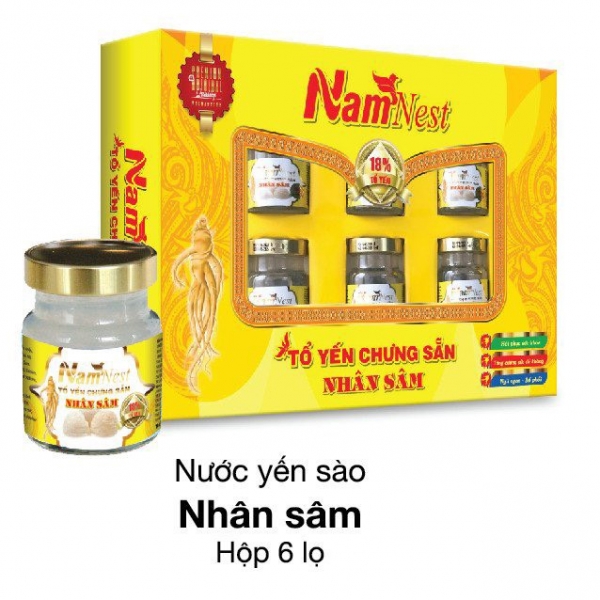 Nước Yến Sào Nhân Sâm Hộp 6 Lọ